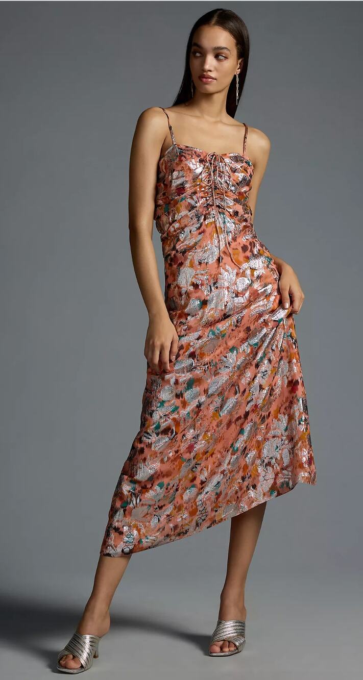 NWOT VERB by PALLAVI SINGHEE Ruched Maxi Dress Size M
